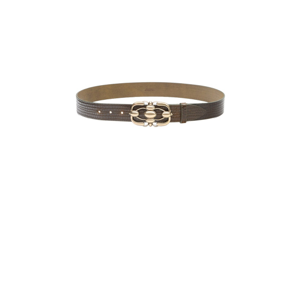 Isabel Marant Mirko Leather Belt in Dark Khaki | Women | Luxury Shoes 