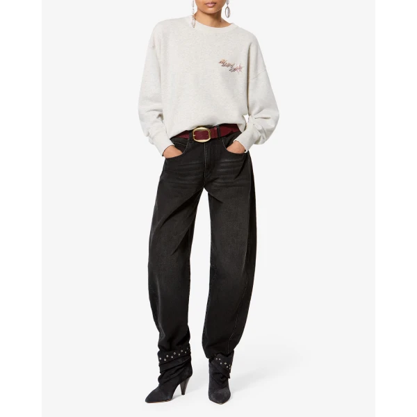 Isabel Marant Mobyli Sweatshirt in Ecru | Long Sleeve | Luxury Shoes 