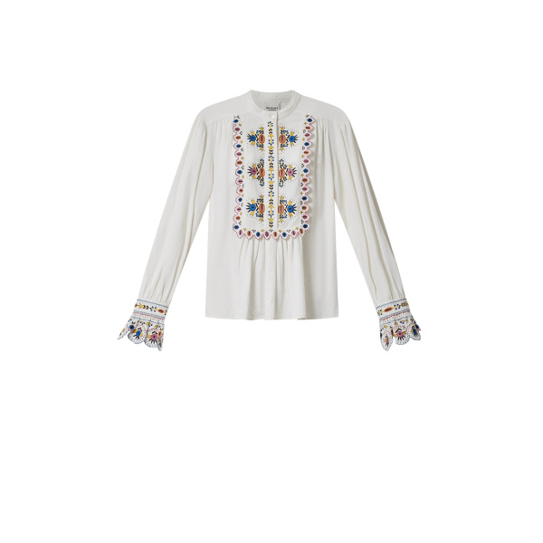 Isabel Marant Monique Blouse in Ecru | Women | Luxury Shoes 