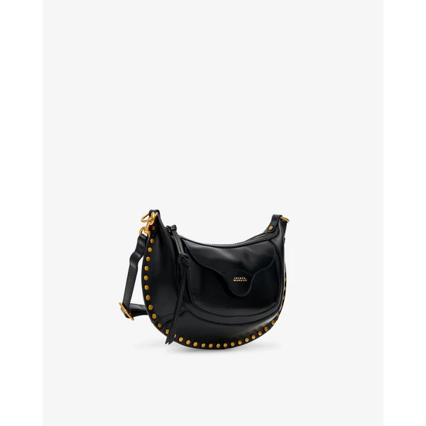 Isabel Marant Moon Pocket Bag in Leather, Black | Shoulder & Crossbody Bags | Luxury Shoes 