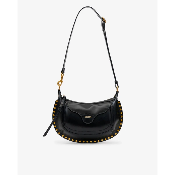 Isabel Marant Moon Pocket Bag in Leather, Black | Shoulder & Crossbody Bags | Luxury Shoes 