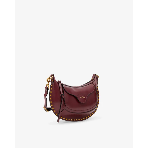 Isabel Marant Moon Pocket Bag in Leather, Burgundy | Shoulder & Crossbody Bags | Luxury Shoes 