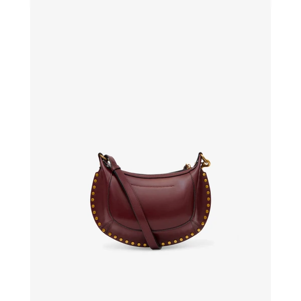 Isabel Marant Moon Pocket Bag in Leather, Burgundy | Shoulder & Crossbody Bags | Luxury Shoes 