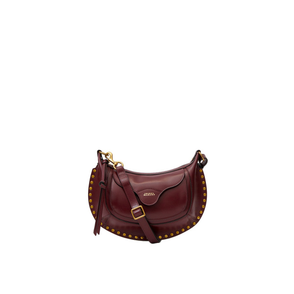 Isabel Marant Moon Pocket Bag in Leather, Burgundy | Women | Luxury Shoes 