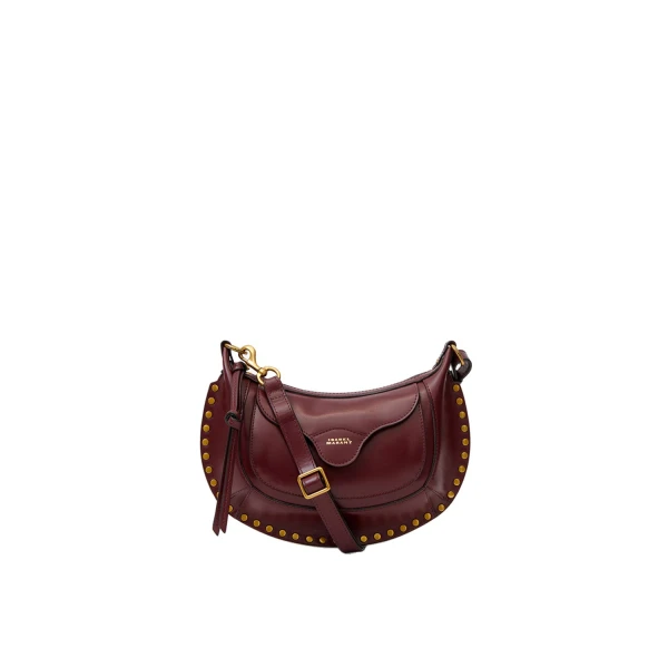 Isabel Marant Moon Pocket Bag in Leather, Burgundy | Women | Luxury Shoes 