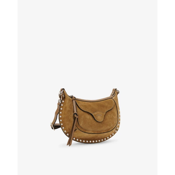 Isabel Marant Moon Pocket Bag in Suede, Taupe | Shoulder & Crossbody Bags | Luxury Shoes 