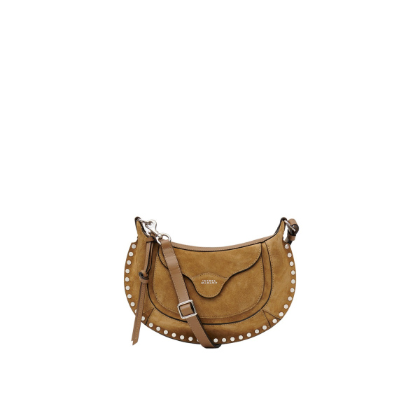 Isabel Marant Moon Pocket Bag in Suede, Taupe | Women | Luxury Shoes 