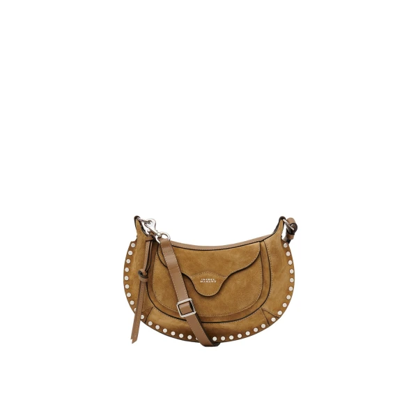 Isabel Marant Moon Pocket Bag in Suede, Taupe | Women | Luxury Shoes 