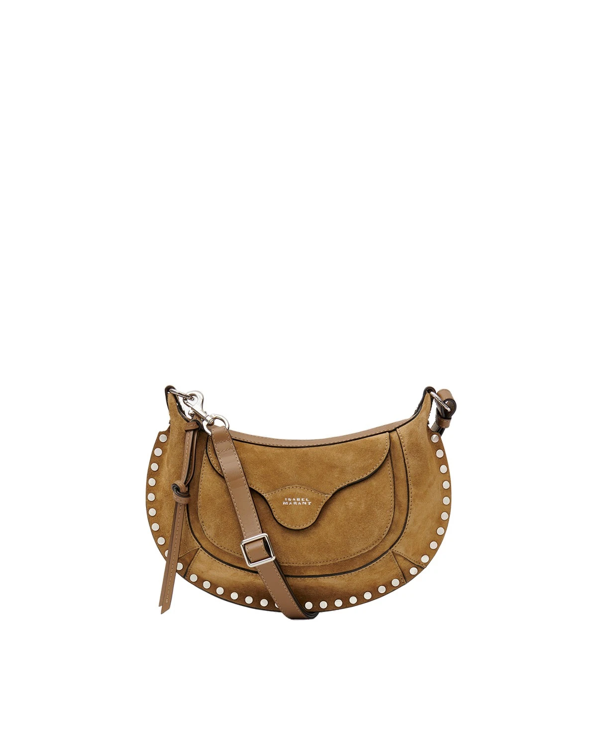 Isabel Marant Moon Pocket Bag in Suede, Taupe Isabel Marant Moon Pocket Bag in Suede, Taupe | Women | Luxury Shoes