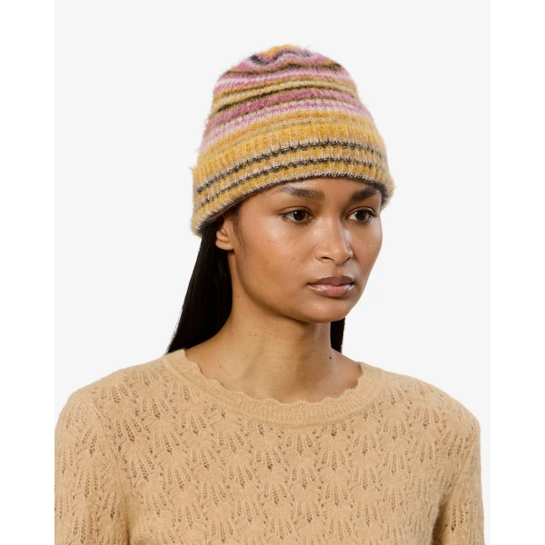 Isabel Marant Morenne Mohair Beanie in Mustard | Hats | Luxury Shoes 
