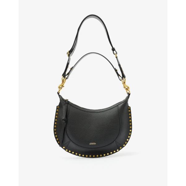 Isabel Marant Naoko Bag in Grained Leather, Black | Shoulder & Crossbody Bags | Luxury Shoes 