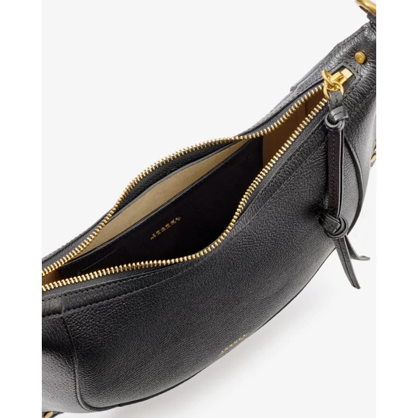 Isabel Marant Naoko Bag in Grained Leather, Black | Shoulder & Crossbody Bags | Luxury Shoes 