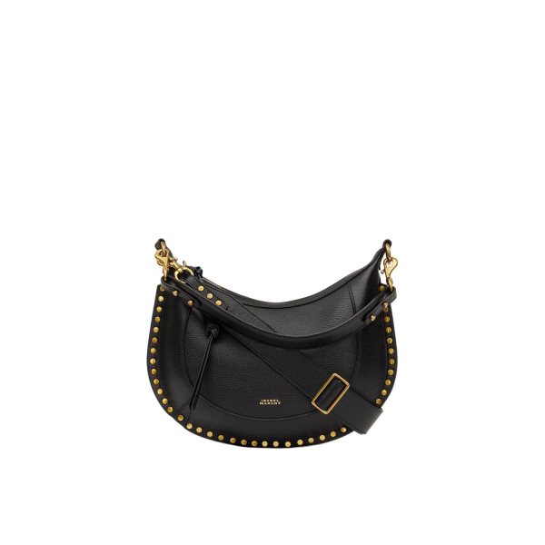 Isabel Marant Naoko Bag in Grained Leather, Black | Women | Luxury Shoes 