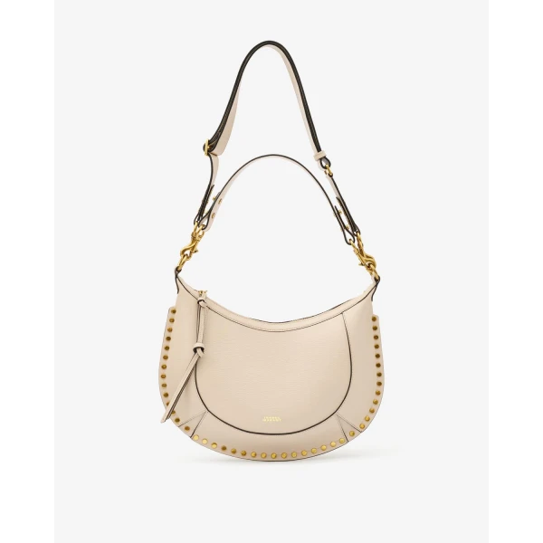 Isabel Marant Naoko Bag in Grained Leather, Light Beige | Shoulder & Crossbody Bags | Luxury Shoes 