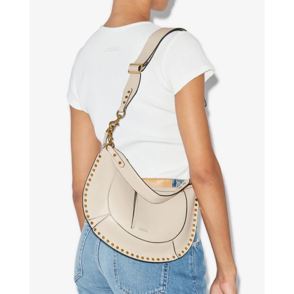 Isabel Marant Naoko Bag in Grained Leather, Light Beige | Shoulder & Crossbody Bags | Luxury Shoes 