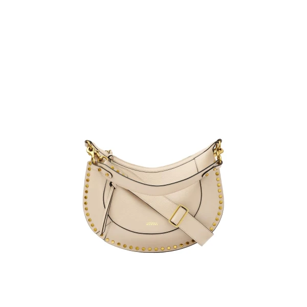 Isabel Marant Naoko Bag in Grained Leather, Light Beige | Women | Luxury Shoes 