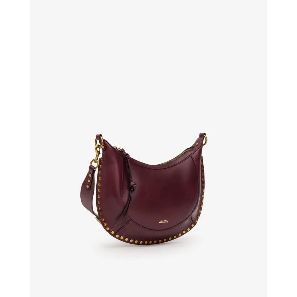 Isabel Marant Naoko Bag in Leather, Burgundy | Shoulder & Crossbody Bags | Luxury Shoes 
