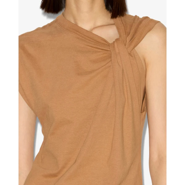 Isabel Marant Nayda T-Shirt in Caramel | T-shirts | Luxury Shoes 