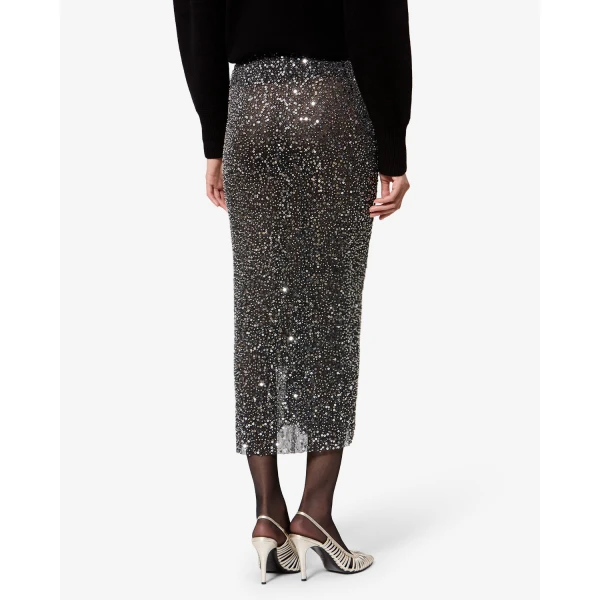 Isabel Marant Nejany Skirt in Silver | Maxi Skirts | Luxury Shoes 