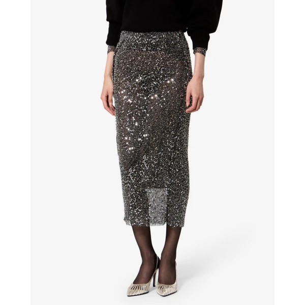 Isabel Marant Nejany Skirt in Silver | Maxi Skirts | Luxury Shoes 