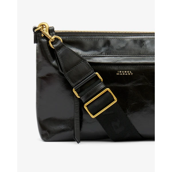 Isabel Marant Nessah Bag in Leather, Black | Shoulder & Crossbody Bags | Luxury Shoes 