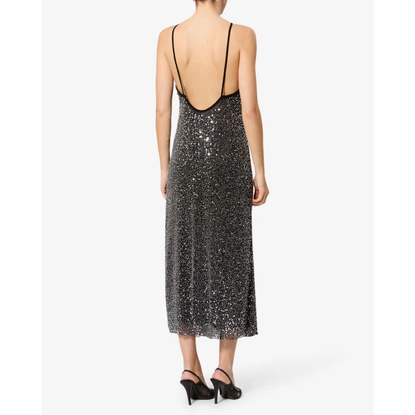 Isabel Marant Nevana Dress in Silver | Maxi Dresses | Luxury Shoes 