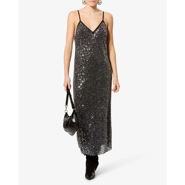 Isabel Marant Nevana Dress in Silver | Maxi Dresses | Luxury Shoes 