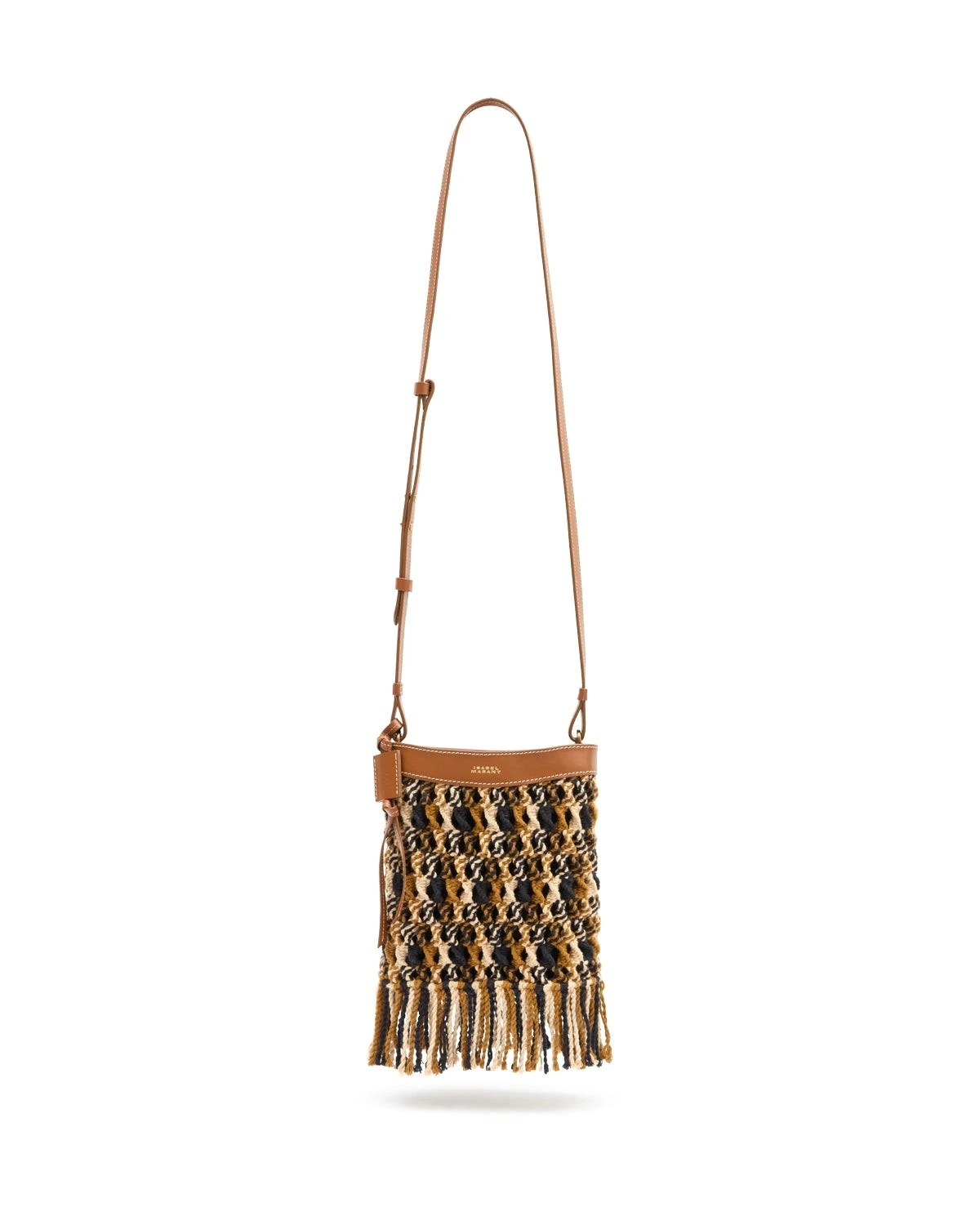 Isabel Marant Noli Bag in Macrame and Leather, Multicolor Brown Isabel Marant Noli Bag in Macrame and Leather, Multicolor Brown | Women | Luxury Shoes