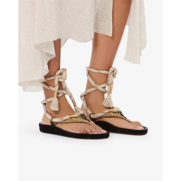 Isabel Marant Onyna Sandals in Taupe | Sandals | Luxury Shoes 