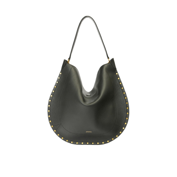 Isabel Marant Oskan Hobo Soft Grained Leather Bag in Black | Women | Luxury Shoes 