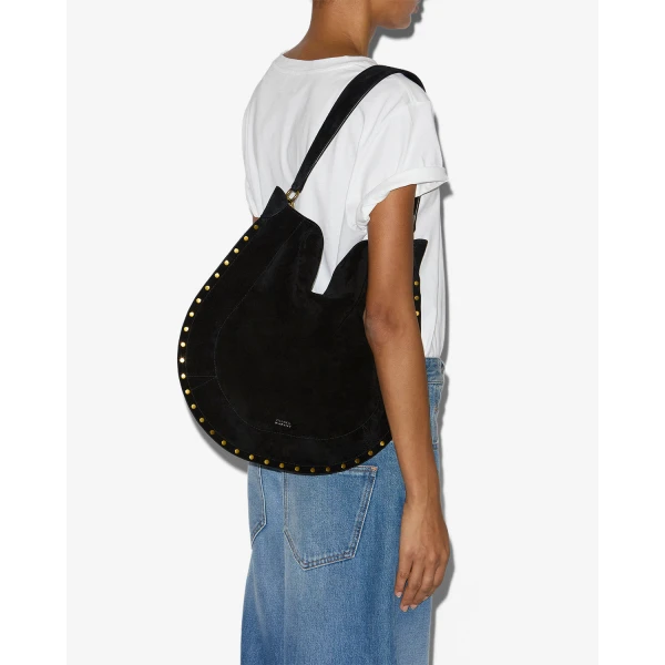 Isabel Marant Oskan Hobo Soft Suede Bag in Black | Shoulder & Crossbody Bags | Luxury Shoes 