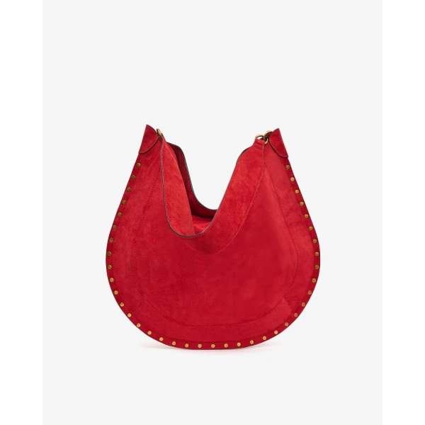 Isabel Marant Oskan Hobo Soft Suede Bag in Scarlet Red | Shoulder & Crossbody Bags | Luxury Shoes 