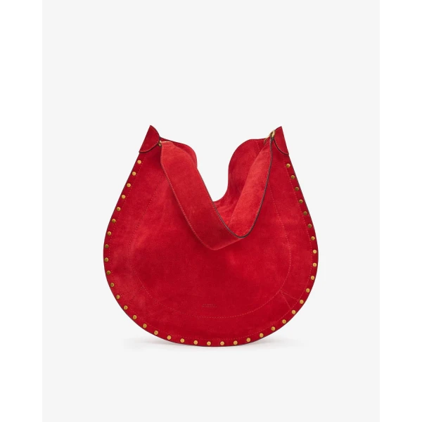 Isabel Marant Oskan Hobo Soft Suede Bag in Scarlet Red | Shoulder & Crossbody Bags | Luxury Shoes 