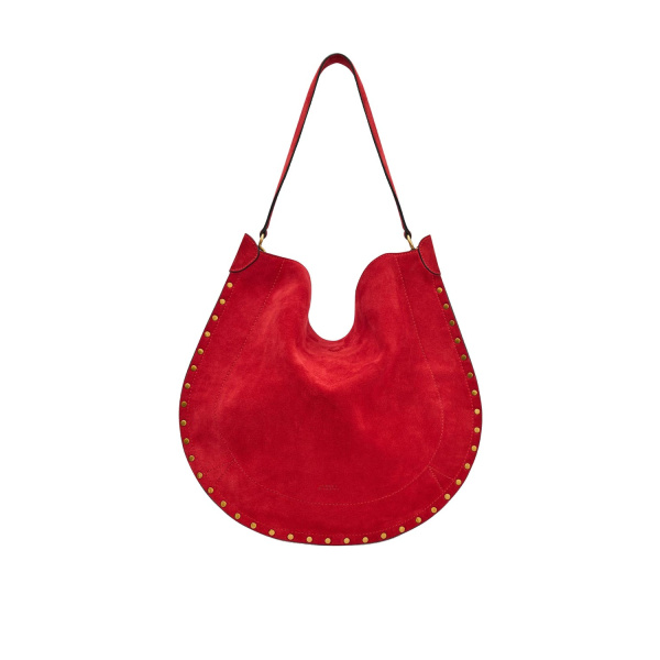 Isabel Marant Oskan Hobo Soft Suede Bag in Scarlet Red | Women | Luxury Shoes 