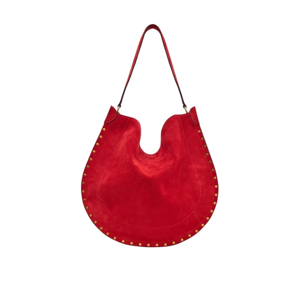 Isabel Marant Oskan Hobo Soft Suede Bag in Scarlet Red | Women | Luxury Shoes 