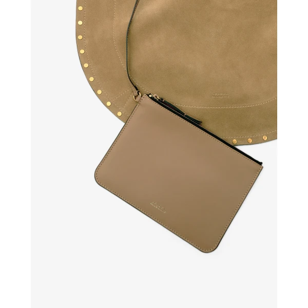 Isabel Marant Oskan Hobo Soft Suede Bag in Taupe | Shoulder & Crossbody Bags | Luxury Shoes 
