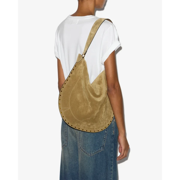 Isabel Marant Oskan Hobo Soft Suede Bag in Taupe | Shoulder & Crossbody Bags | Luxury Shoes 