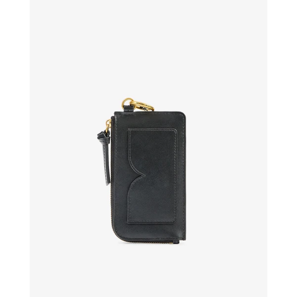 Isabel Marant Oskan Leather Cardholder in Black | Wallets & Purses | Luxury Shoes 
