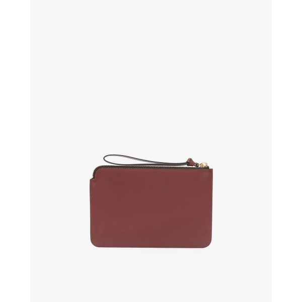 Isabel Marant Oskan Leather Flat Pouch in Burgundy | Wallets & Purses | Luxury Shoes 