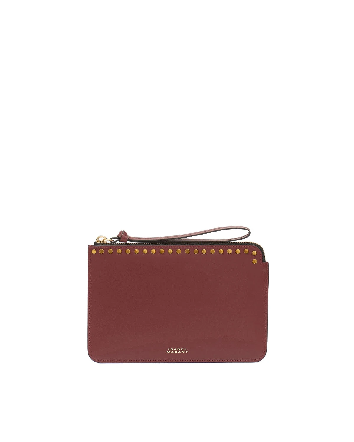 Isabel Marant Oskan Leather Flat Pouch in Burgundy Isabel Marant Oskan Leather Flat Pouch in Burgundy | Women | Luxury Shoes