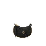 Isabel Marant Oskan Moon Bag in Crocodile-Effect Velvet Leather, Black Isabel Marant Oskan Moon Bag in Crocodile-Effect Velvet Leather, Black | Women | Luxury Shoes