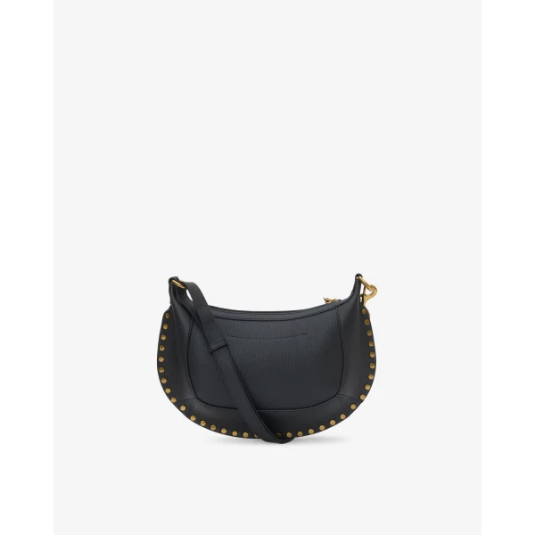 Isabel Marant Oskan Moon Bag in Full-Grain Leather, Black | Shoulder & Crossbody Bags | Luxury Shoes 