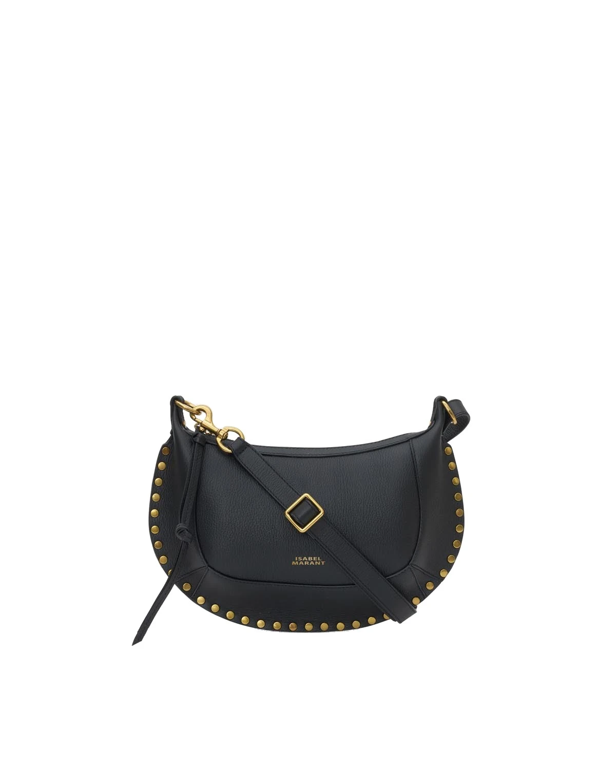 Isabel Marant Oskan Moon Bag in Full-Grain Leather, Black Isabel Marant Oskan Moon Bag in Full-Grain Leather, Black | Women | Luxury Shoes