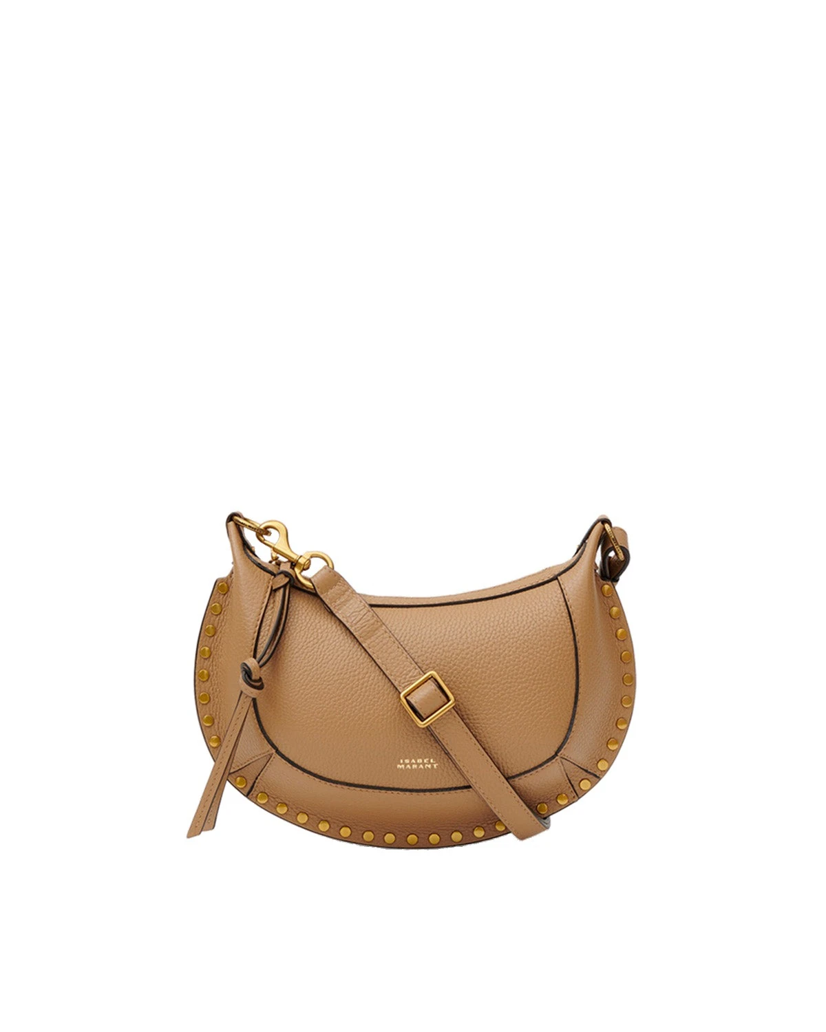 Isabel Marant Oskan Moon Bag in Grained Leather, Cappuccino Isabel Marant Oskan Moon Bag in Grained Leather, Cappuccino | Women | Luxury Shoes