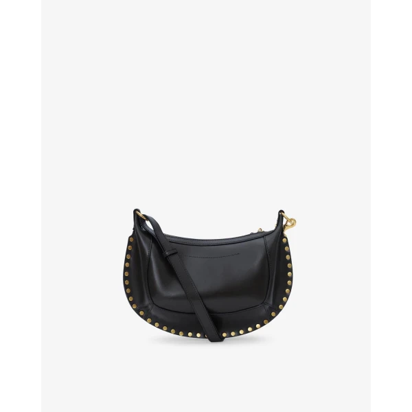 Isabel Marant Oskan Moon Bag in Leather, Black | Shoulder & Crossbody Bags | Luxury Shoes 