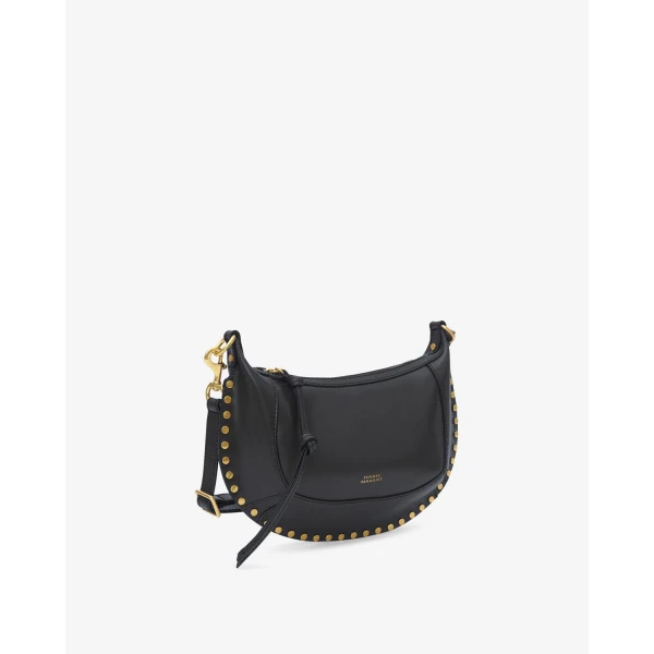 Isabel Marant Oskan Moon Bag in Leather, Black | Shoulder & Crossbody Bags | Luxury Shoes 