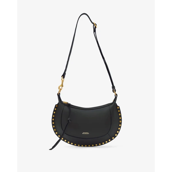 Isabel Marant Oskan Moon Bag in Leather, Black | Shoulder & Crossbody Bags | Luxury Shoes 