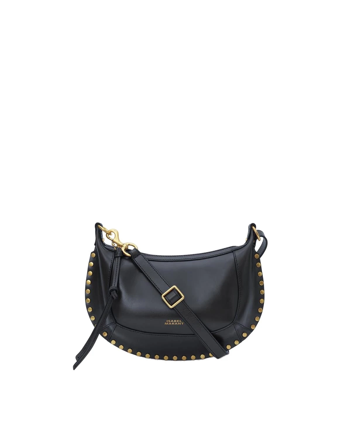 Isabel Marant Oskan Moon Bag in Leather, Black Isabel Marant Oskan Moon Bag in Leather, Black | Women | Luxury Shoes