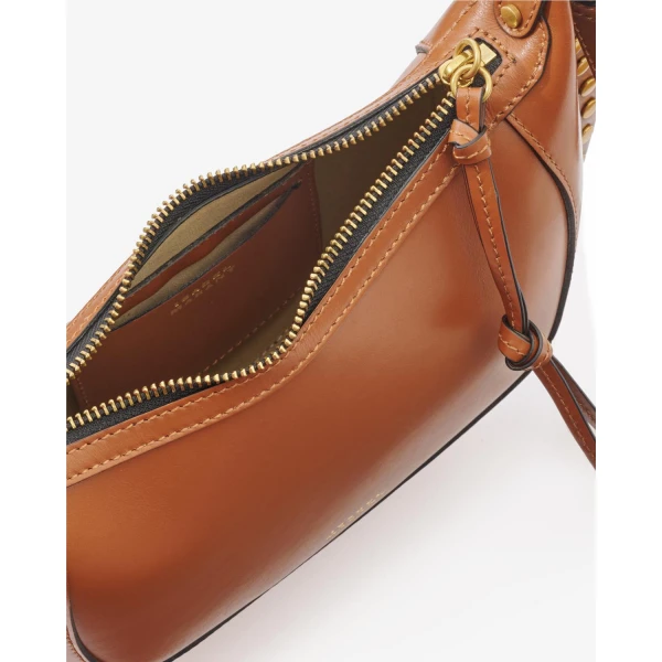 Isabel Marant Oskan Moon Bag in Leather, Cognac | Shoulder & Crossbody Bags | Luxury Shoes 
