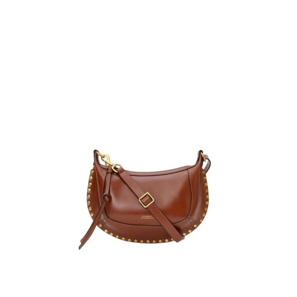 Isabel Marant Oskan Moon Bag in Leather, Cognac | Women | Luxury Shoes 